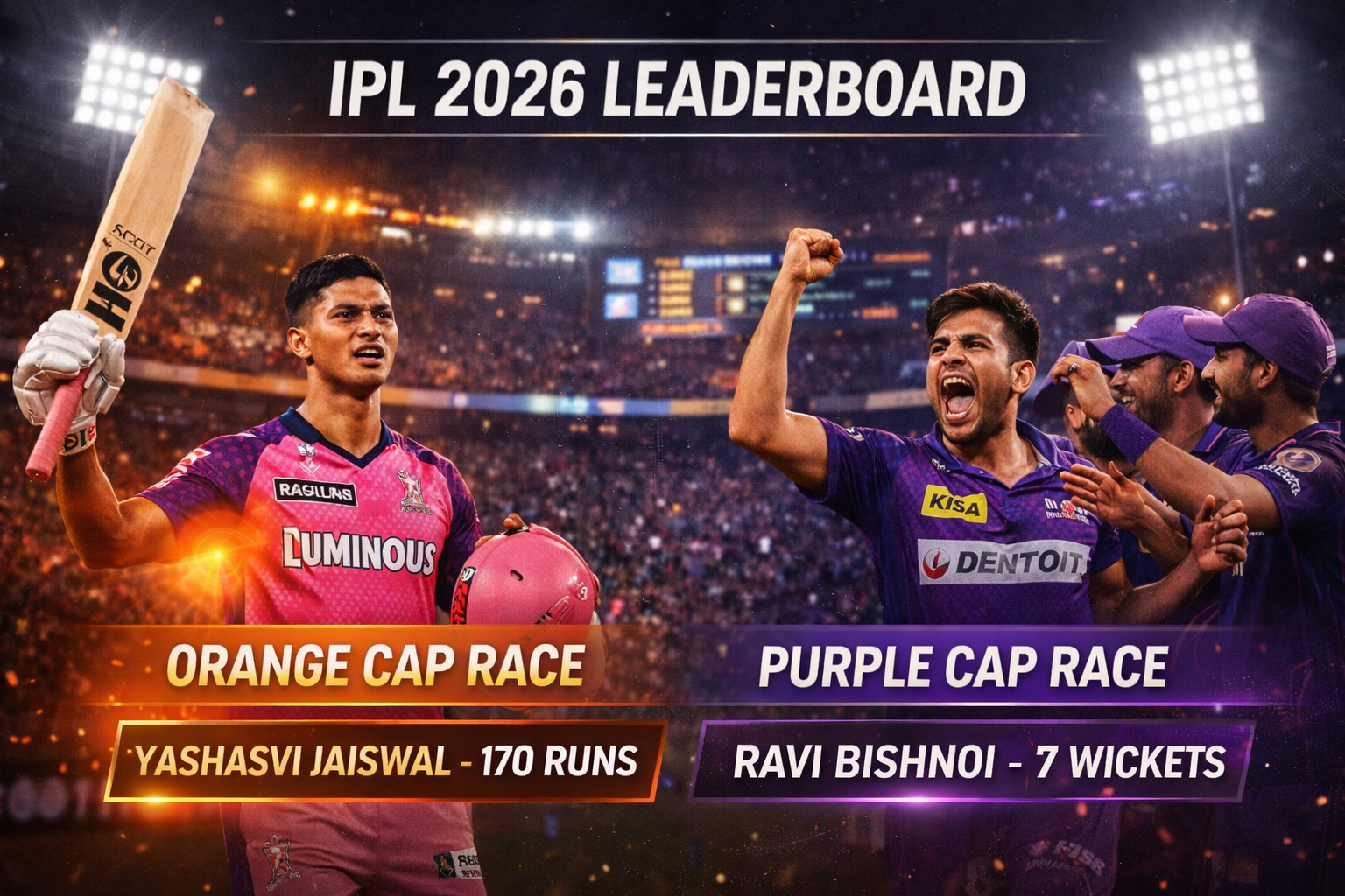 IPL 2026 Orange Cap & Purple Cap Race: Latest Leaderboard After MI vs RR Match